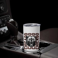 Game Day Football Fan Gift Tumbler Cup Chicago With Bear - Wonder Print Shop