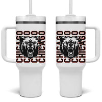 Game Day Football Fan Gift Tumbler With Handle Chicago With Bear - Wonder Print Shop
