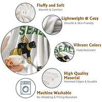 Funny Seal Ice Hockey Player Throw Blanket Winter Sports Gift - Wonder Print Shop