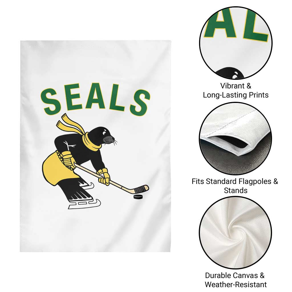Funny Seal Ice Hockey Player Garden Flag Winter Sports Gift - Wonder Print Shop