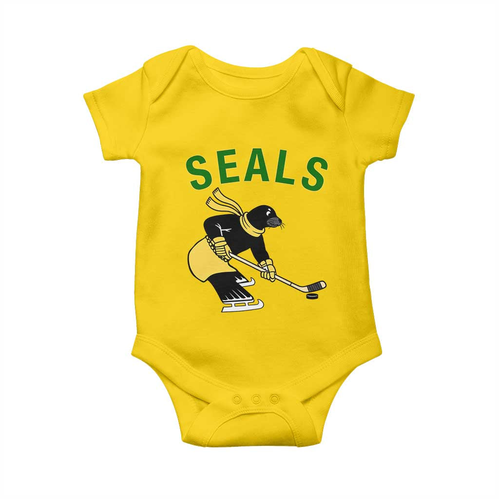 Funny Seal Ice Hockey Player Baby Onesie Winter Sports Gift - Wonder Print Shop