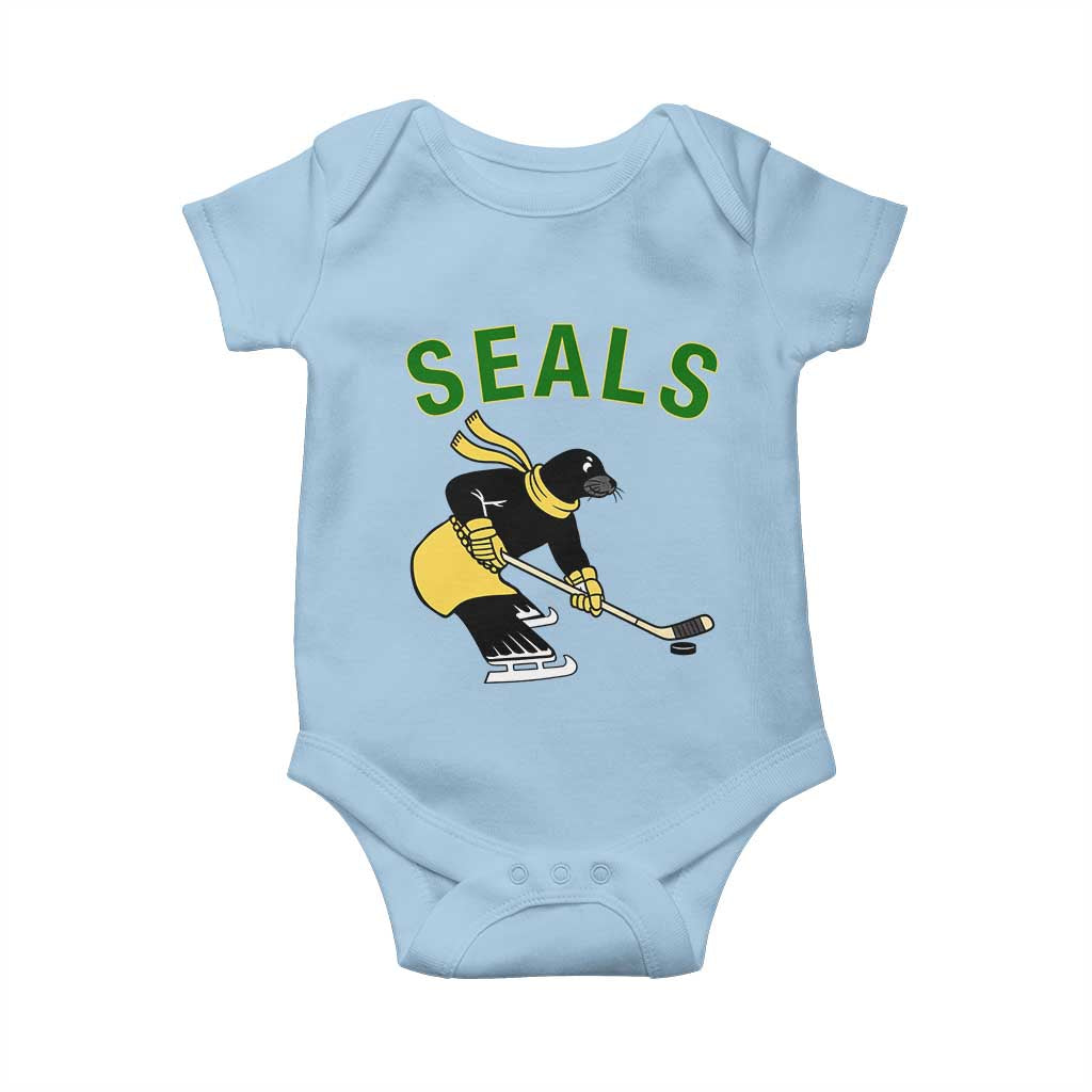 Funny Seal Ice Hockey Player Baby Onesie Winter Sports Gift - Wonder Print Shop