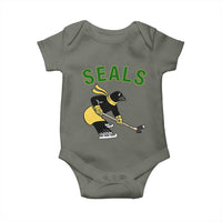 Funny Seal Ice Hockey Player Baby Onesie Winter Sports Gift - Wonder Print Shop