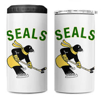 Funny Seal Ice Hockey Player 4 in 1 Can Cooler Tumbler Winter Sports Gift - Wonder Print Shop