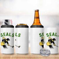 Funny Seal Ice Hockey Player 4 in 1 Can Cooler Tumbler Winter Sports Gift - Wonder Print Shop