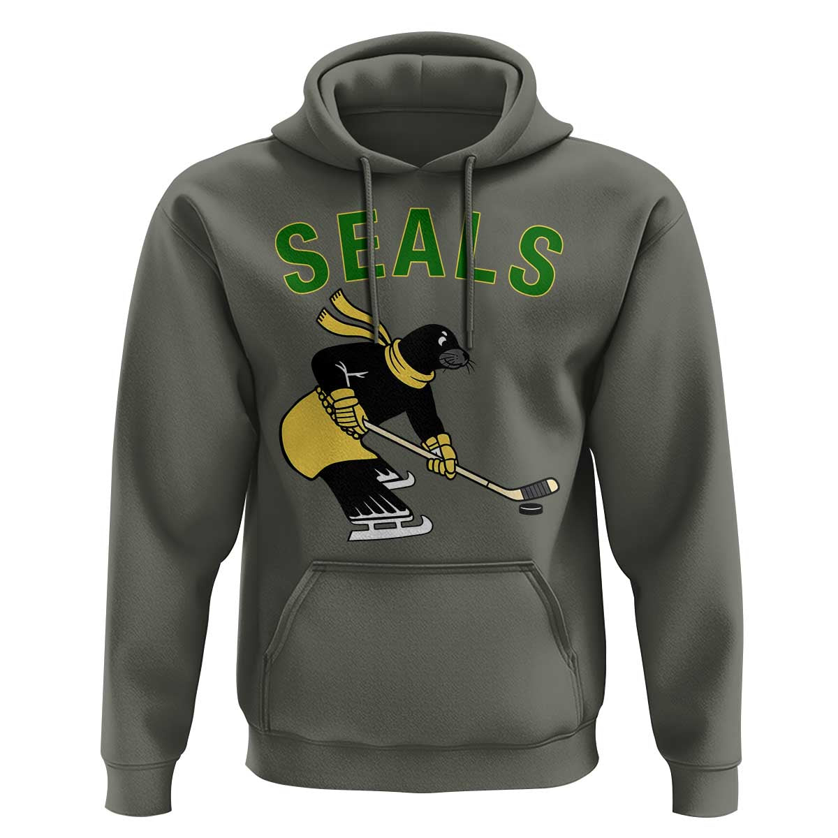 Funny Seal Ice Hockey Player Hoodie Winter Sports Gift - Wonder Print Shop