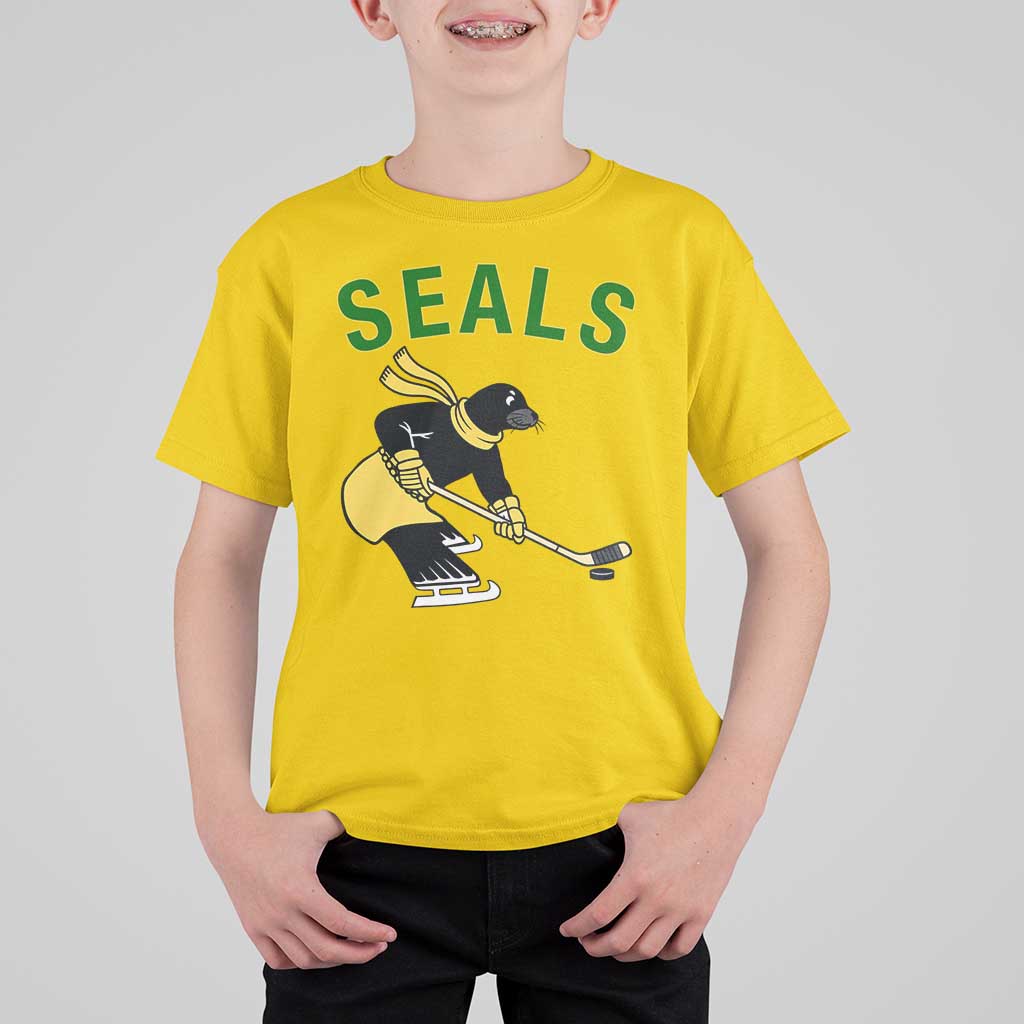 Funny Seal Ice Hockey Player T Shirt For Kid Winter Sports Gift - Wonder Print Shop
