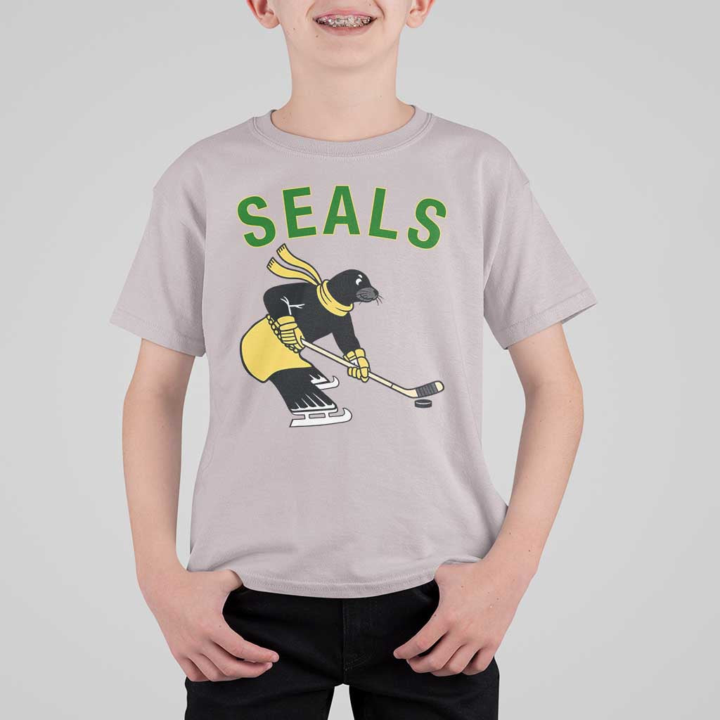 Funny Seal Ice Hockey Player T Shirt For Kid Winter Sports Gift - Wonder Print Shop