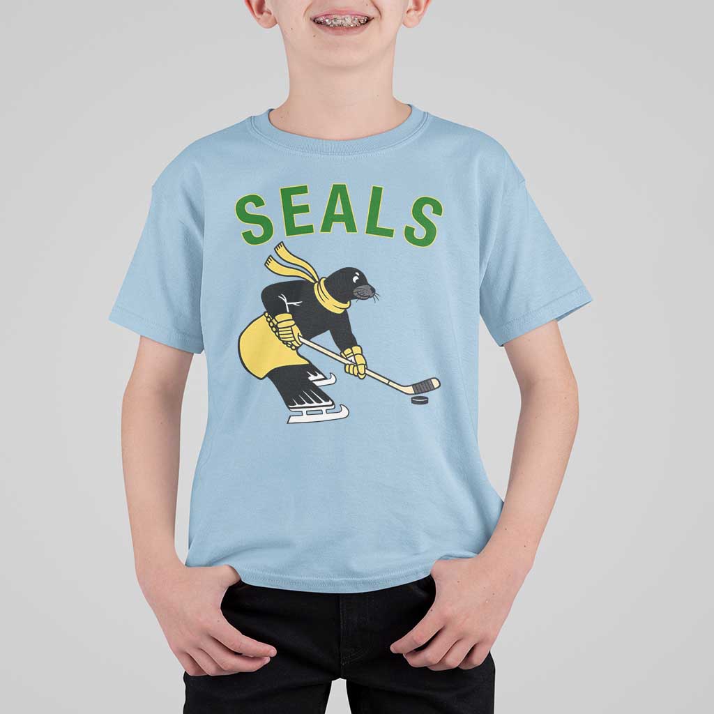 Funny Seal Ice Hockey Player T Shirt For Kid Winter Sports Gift - Wonder Print Shop