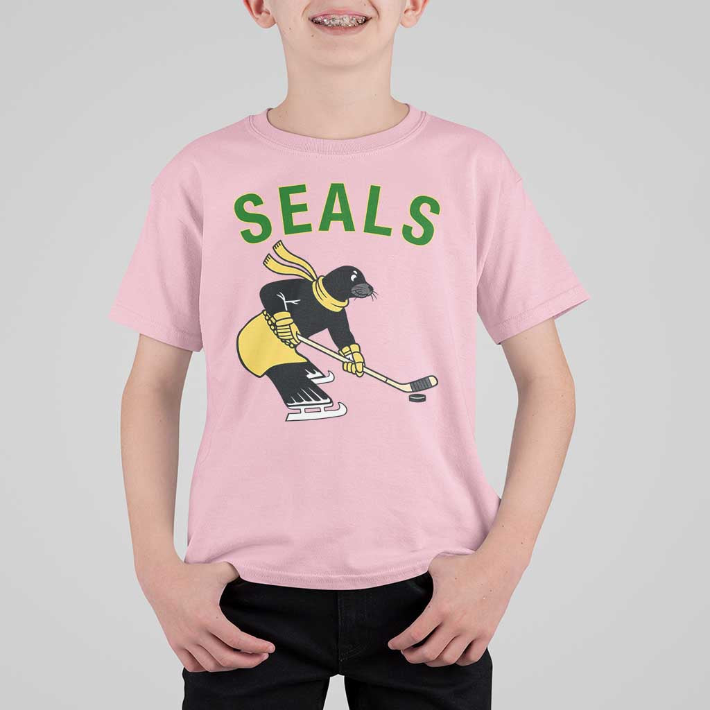 Funny Seal Ice Hockey Player T Shirt For Kid Winter Sports Gift - Wonder Print Shop