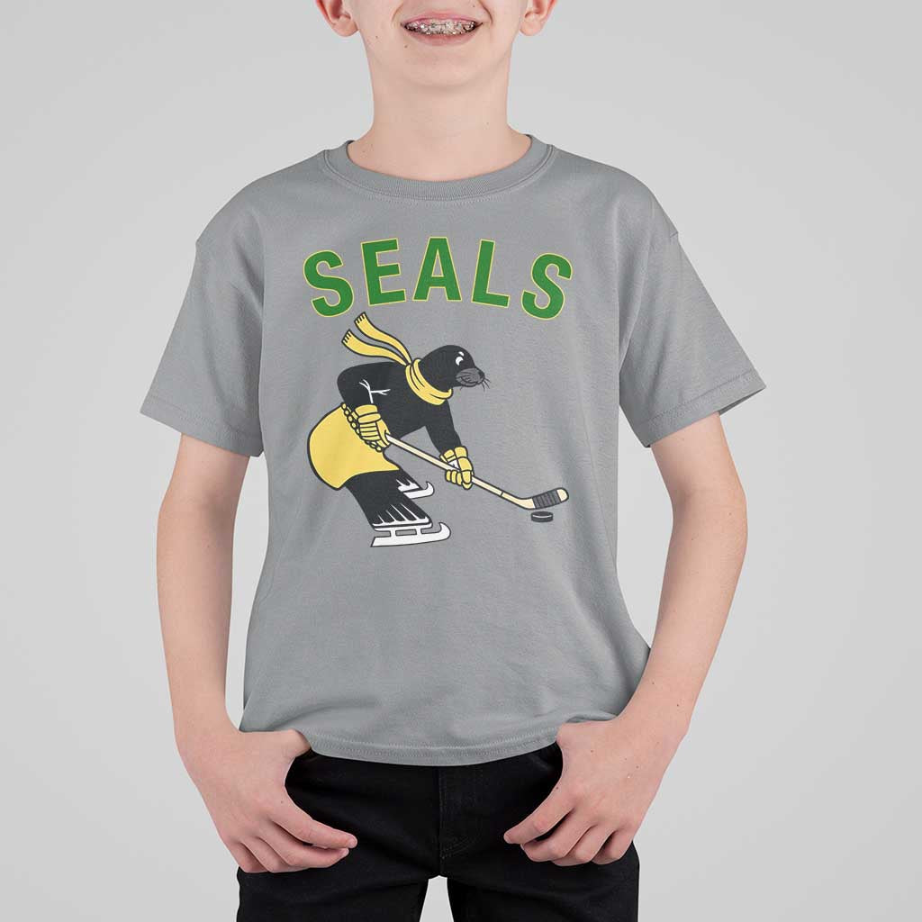 Funny Seal Ice Hockey Player T Shirt For Kid Winter Sports Gift - Wonder Print Shop