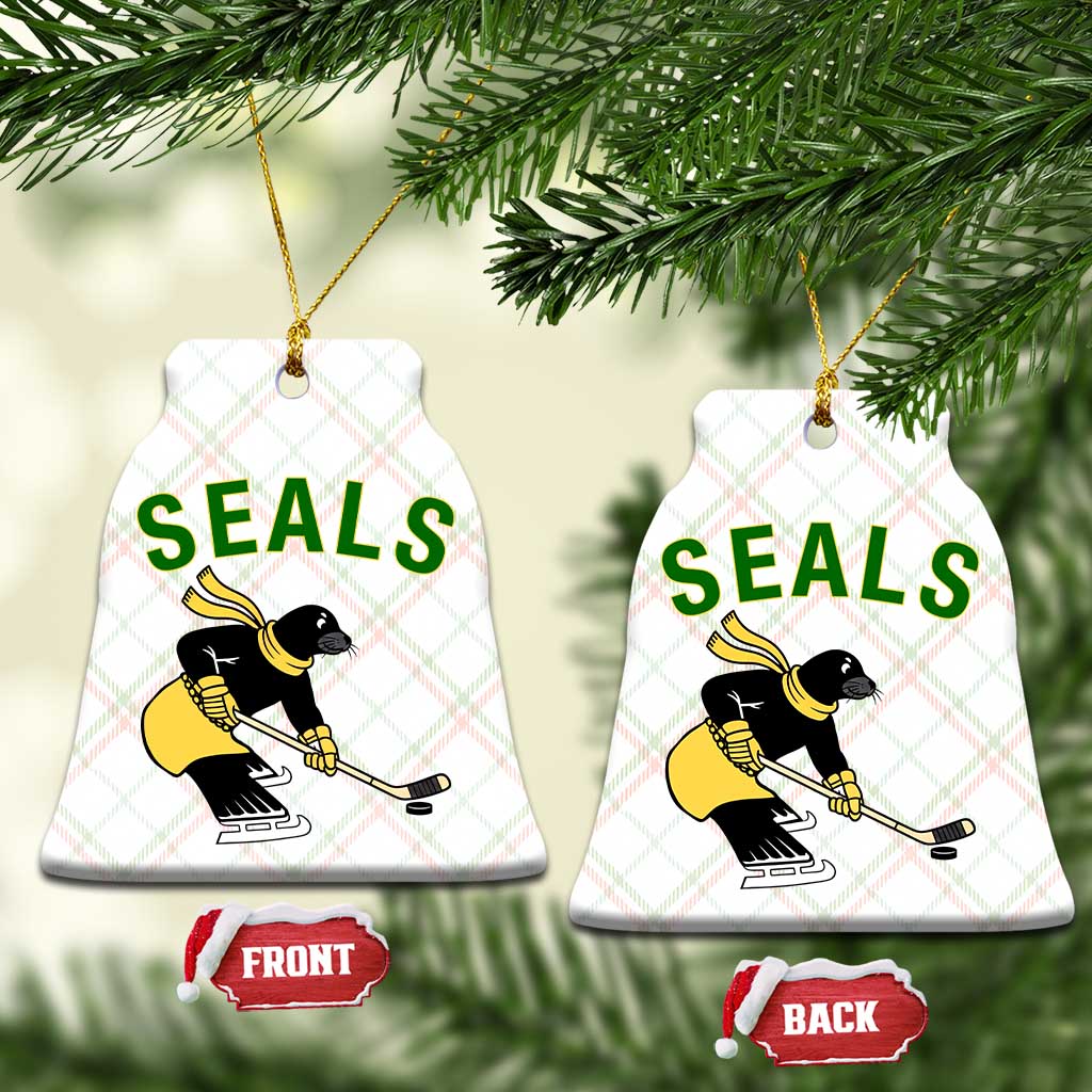 Funny Seal Ice Hockey Player Ceramic Ornament Winter Sports Gift - Wonder Print Shop