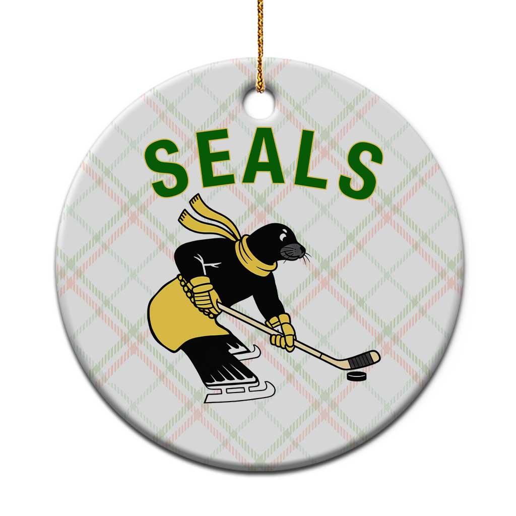 Funny Seal Ice Hockey Player Ceramic Ornament Winter Sports Gift - Wonder Print Shop