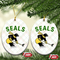 Funny Seal Ice Hockey Player Ceramic Ornament Winter Sports Gift - Wonder Print Shop