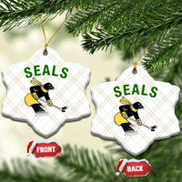 Funny Seal Ice Hockey Player Ceramic Ornament Winter Sports Gift - Wonder Print Shop