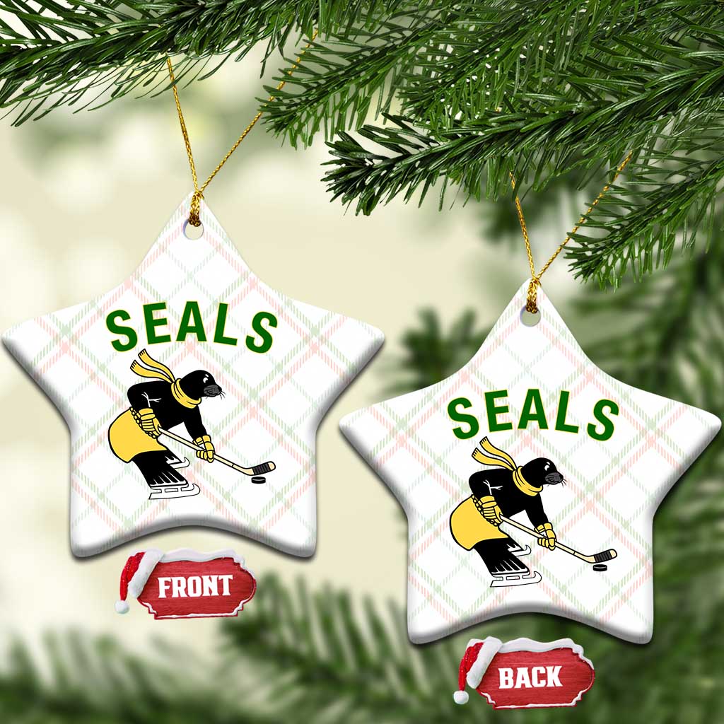 Funny Seal Ice Hockey Player Ceramic Ornament Winter Sports Gift - Wonder Print Shop
