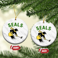 Funny Seal Ice Hockey Player Ceramic Ornament Winter Sports Gift - Wonder Print Shop