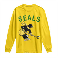 Funny Seal Ice Hockey Player Long Sleeve Shirt Winter Sports Gift - Wonder Print Shop