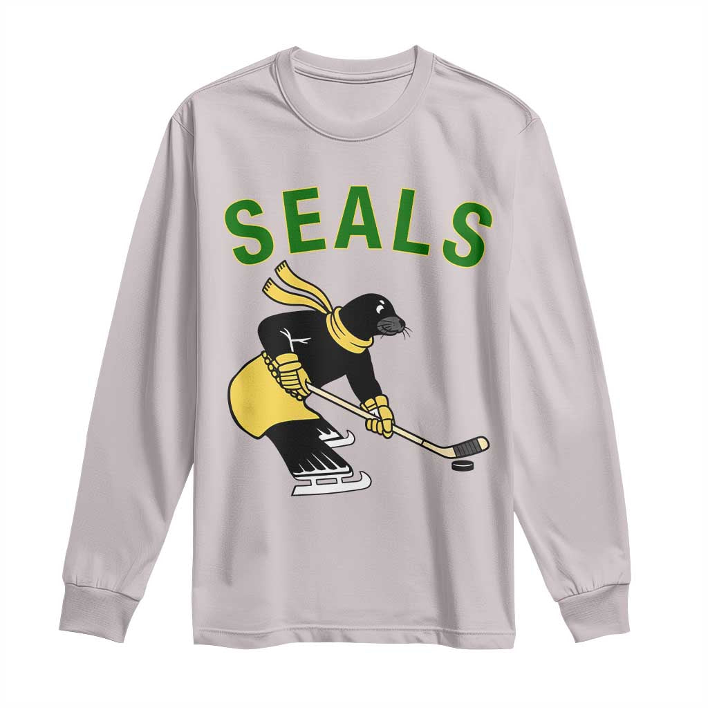 Funny Seal Ice Hockey Player Long Sleeve Shirt Winter Sports Gift - Wonder Print Shop
