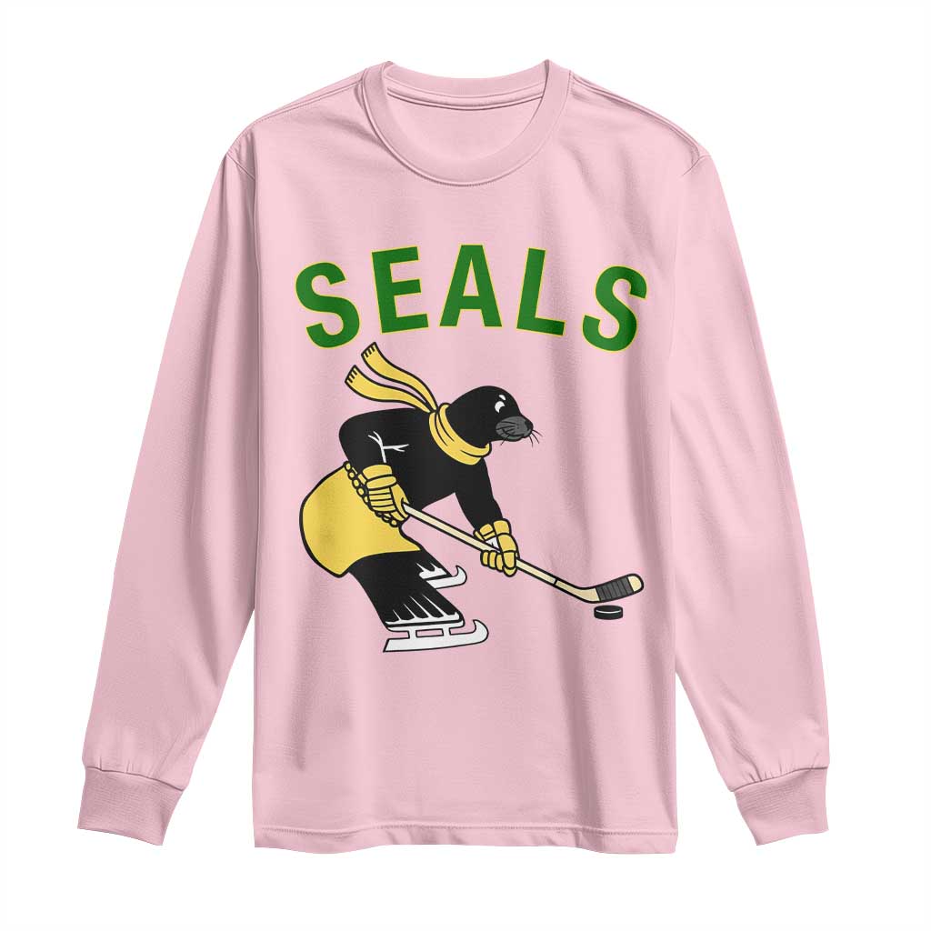 Funny Seal Ice Hockey Player Long Sleeve Shirt Winter Sports Gift - Wonder Print Shop