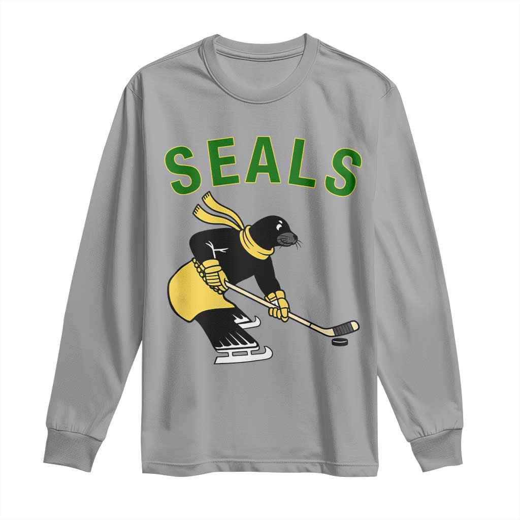 Funny Seal Ice Hockey Player Long Sleeve Shirt Winter Sports Gift - Wonder Print Shop