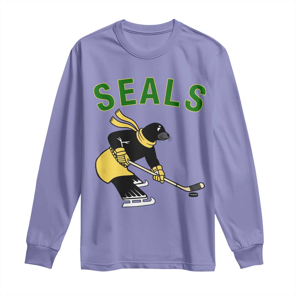 Funny Seal Ice Hockey Player Long Sleeve Shirt Winter Sports Gift - Wonder Print Shop