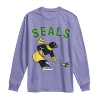 Funny Seal Ice Hockey Player Long Sleeve Shirt Winter Sports Gift - Wonder Print Shop