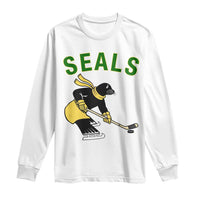 Funny Seal Ice Hockey Player Long Sleeve Shirt Winter Sports Gift - Wonder Print Shop