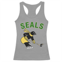 Funny Seal Ice Hockey Player Racerback Tank Top Winter Sports Gift - Wonder Print Shop