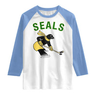 Funny Seal Ice Hockey Player Raglan Shirt Winter Sports Gift - Wonder Print Shop