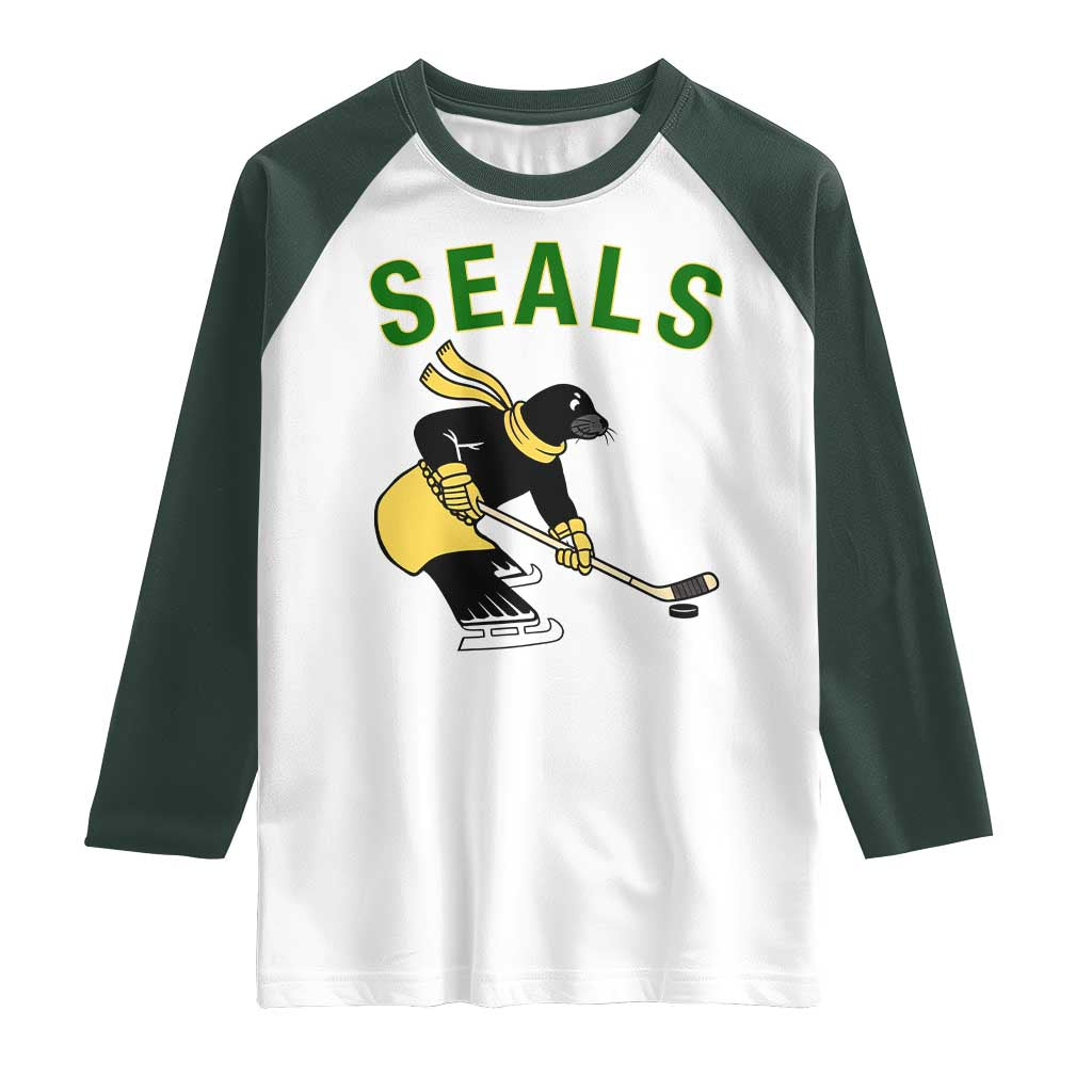 Funny Seal Ice Hockey Player Raglan Shirt Winter Sports Gift - Wonder Print Shop
