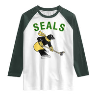 Funny Seal Ice Hockey Player Raglan Shirt Winter Sports Gift - Wonder Print Shop