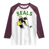 Funny Seal Ice Hockey Player Raglan Shirt Winter Sports Gift - Wonder Print Shop