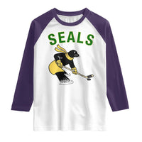 Funny Seal Ice Hockey Player Raglan Shirt Winter Sports Gift - Wonder Print Shop