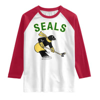 Funny Seal Ice Hockey Player Raglan Shirt Winter Sports Gift - Wonder Print Shop
