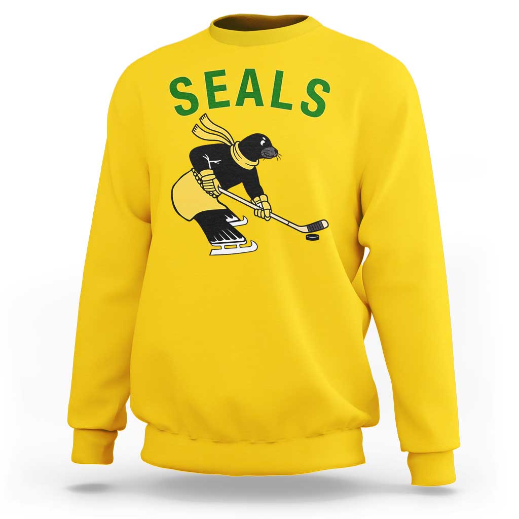Funny Seal Ice Hockey Player Sweatshirt Winter Sports Gift - Wonder Print Shop