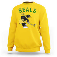 Funny Seal Ice Hockey Player Sweatshirt Winter Sports Gift - Wonder Print Shop