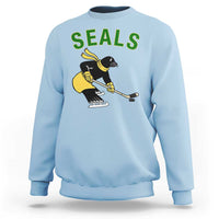 Funny Seal Ice Hockey Player Sweatshirt Winter Sports Gift - Wonder Print Shop