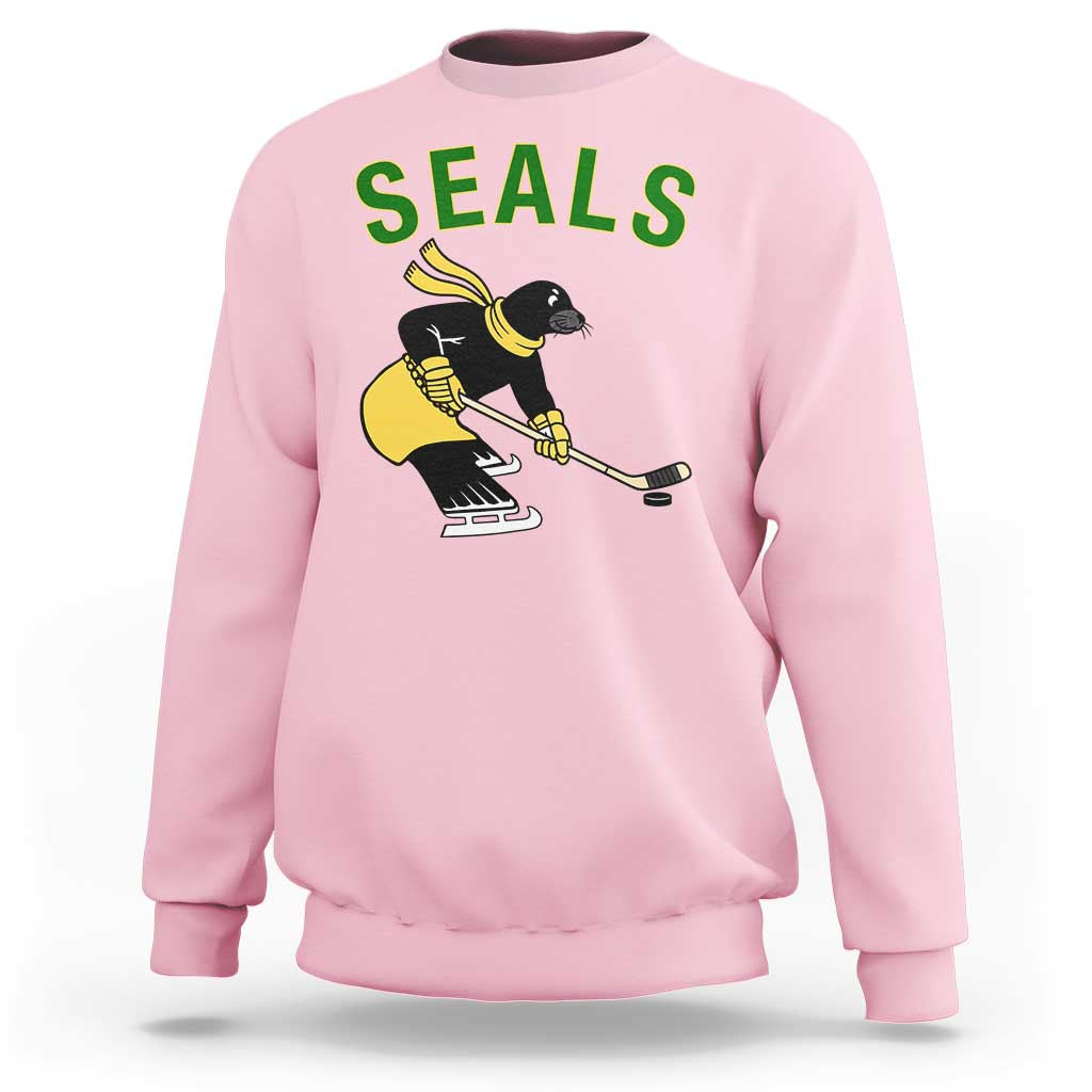 Funny Seal Ice Hockey Player Sweatshirt Winter Sports Gift - Wonder Print Shop
