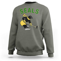 Funny Seal Ice Hockey Player Sweatshirt Winter Sports Gift - Wonder Print Shop
