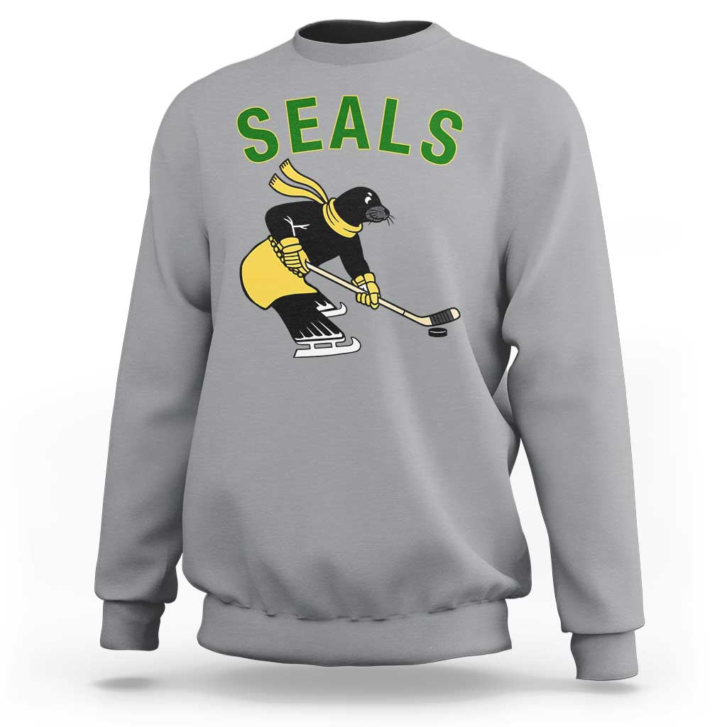 Funny Seal Ice Hockey Player Sweatshirt Winter Sports Gift - Wonder Print Shop