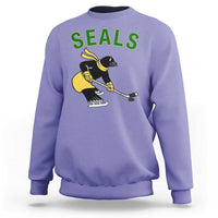 Funny Seal Ice Hockey Player Sweatshirt Winter Sports Gift - Wonder Print Shop