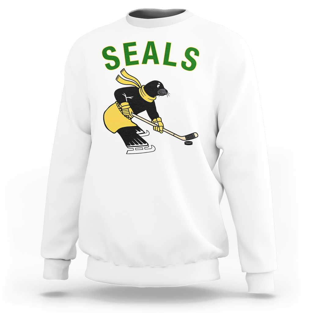Funny Seal Ice Hockey Player Sweatshirt Winter Sports Gift - Wonder Print Shop