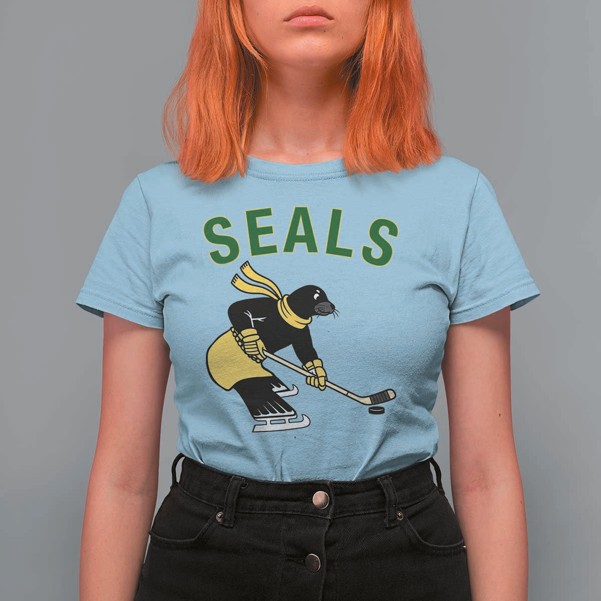 Funny Seal Ice Hockey Player T Shirt For Women Winter Sports Gift - Wonder Print Shop