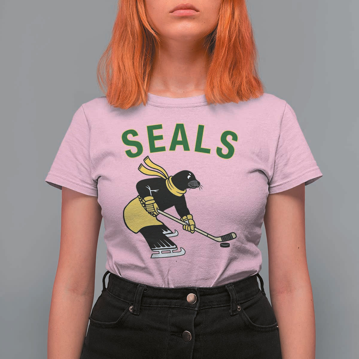 Funny Seal Ice Hockey Player T Shirt For Women Winter Sports Gift - Wonder Print Shop