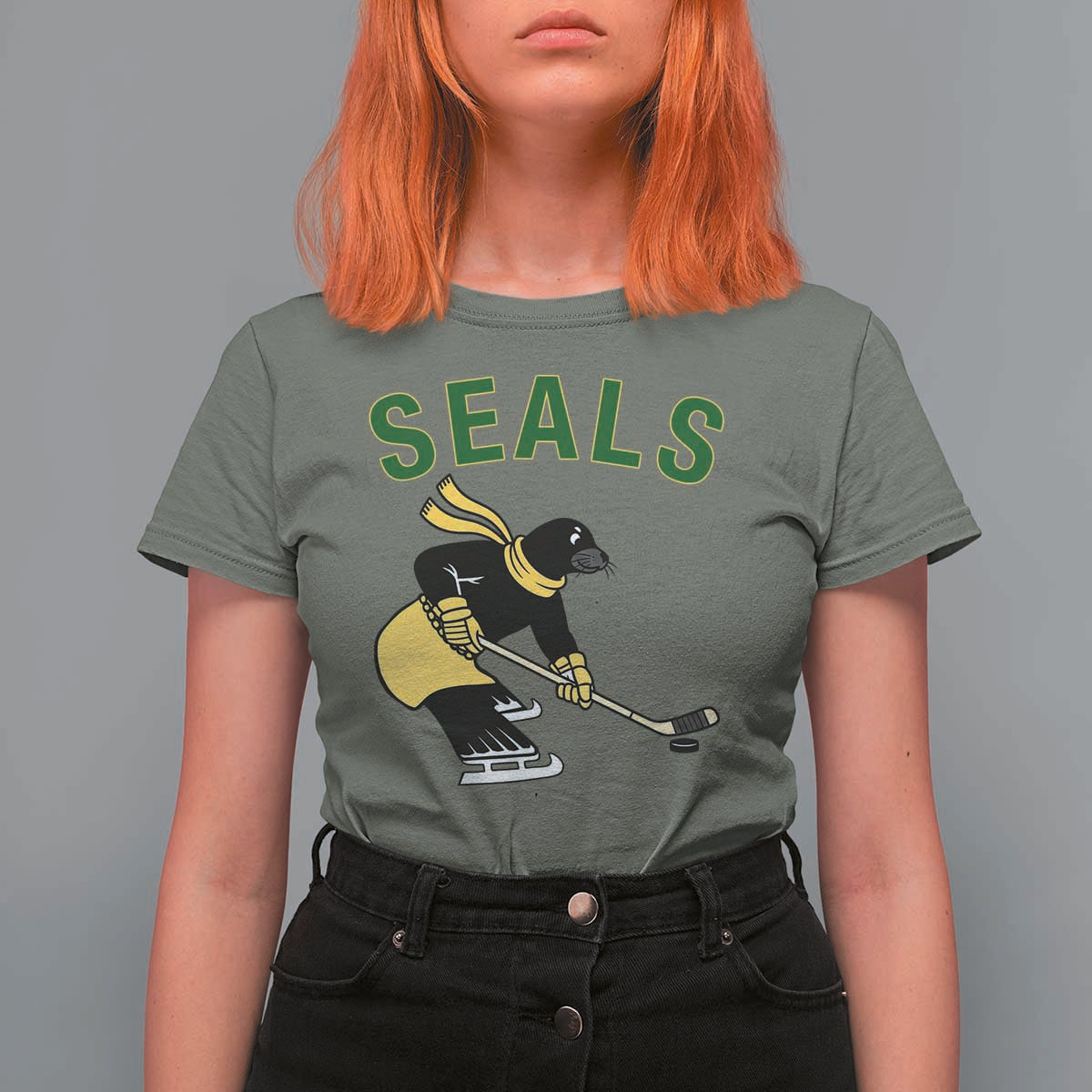 Funny Seal Ice Hockey Player T Shirt For Women Winter Sports Gift - Wonder Print Shop