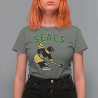 Funny Seal Ice Hockey Player T Shirt For Women Winter Sports Gift - Wonder Print Shop