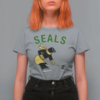 Funny Seal Ice Hockey Player T Shirt For Women Winter Sports Gift - Wonder Print Shop