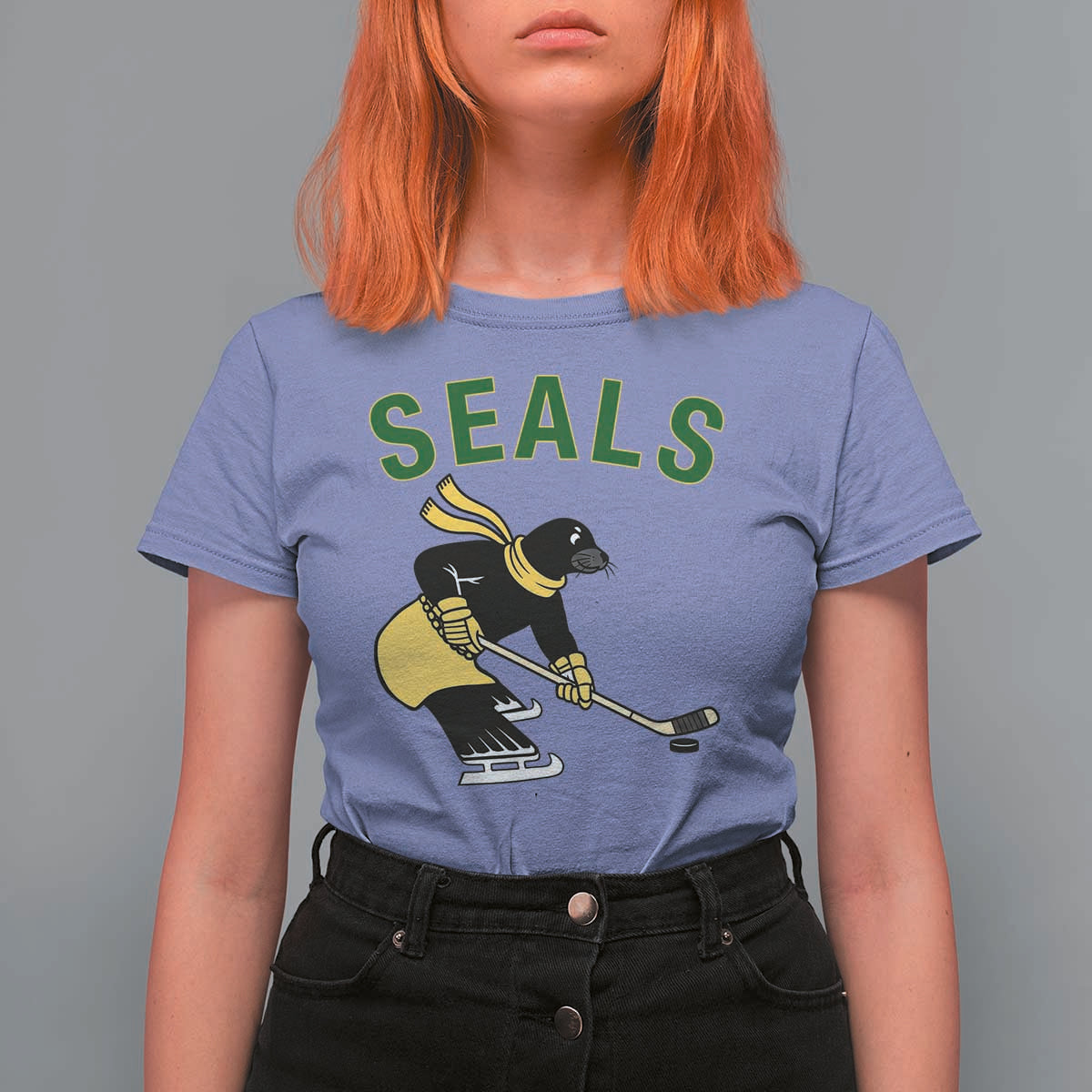 Funny Seal Ice Hockey Player T Shirt For Women Winter Sports Gift - Wonder Print Shop