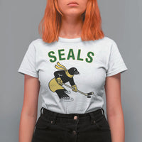 Funny Seal Ice Hockey Player T Shirt For Women Winter Sports Gift - Wonder Print Shop